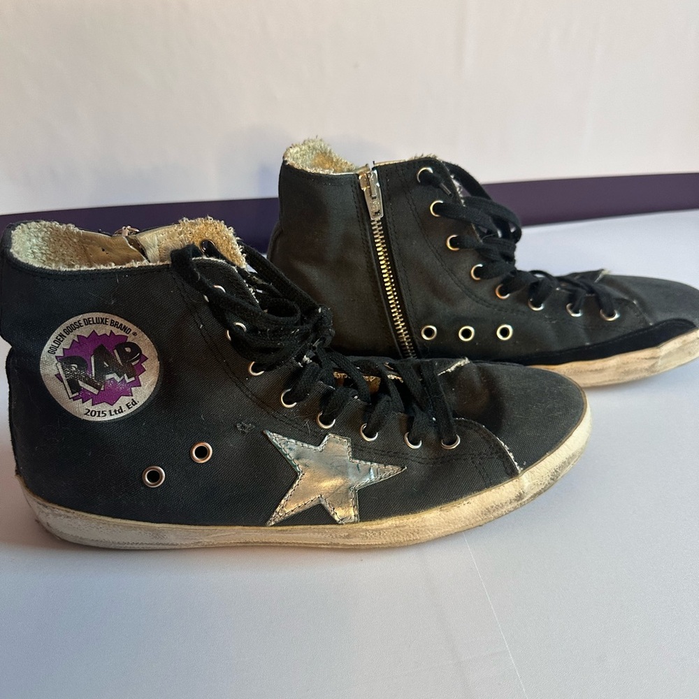 Golden Goose Black GGDB Francy distressed High-Top Sneakers